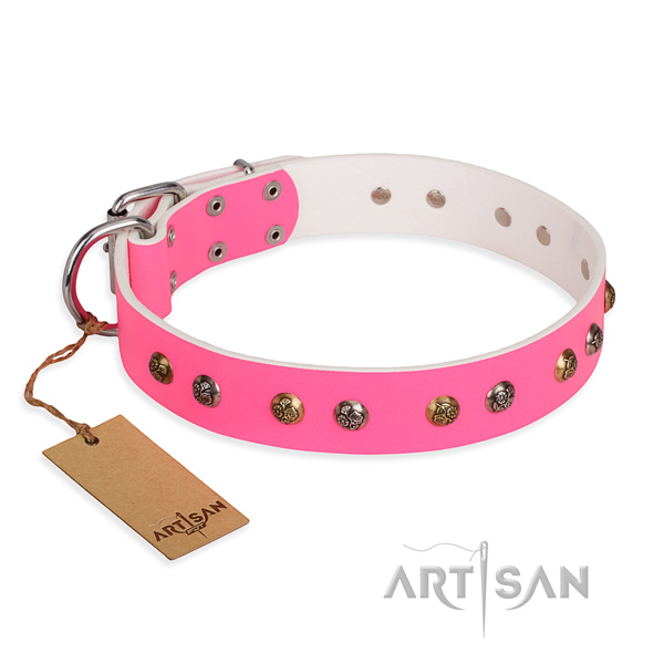 Comfy wearing stylish design dog collar with strong buckle