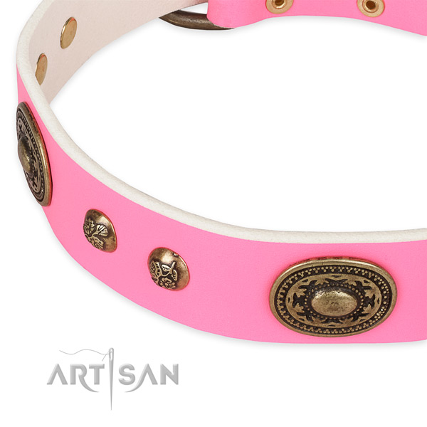 Best quality genuine leather collar for your handsome doggie
