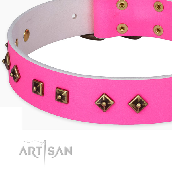 Best quality full grain natural leather collar for your lovely dog