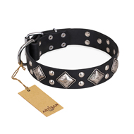 "Smart Geometry" FDT Artisan Studded Leather Doberman Collar