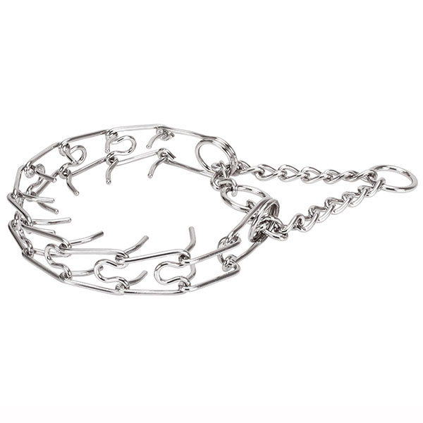 Reliable stainless steel dog pinch collar for large breeds