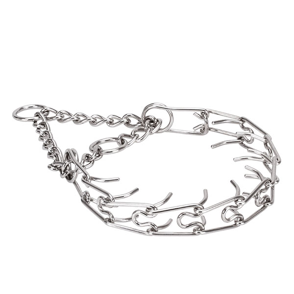 Corrosion resistant stainless steel pinch collar for poorly behaved canines