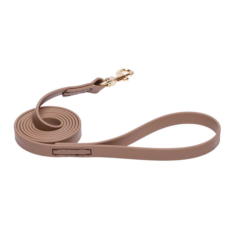 Khaki Waterproof Doberman Leash Made of Biothane