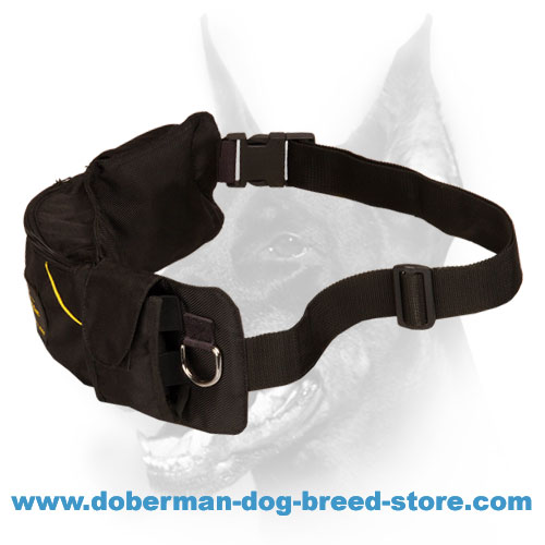 Doberman dog training treat bag with three roomy pockets