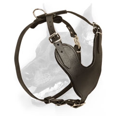 Unique free movement leather dog harness