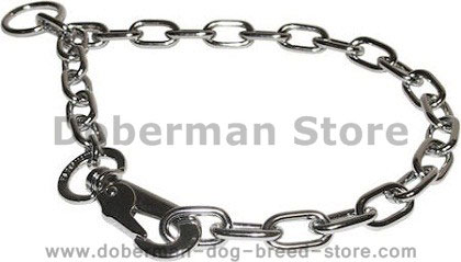 3mm Chrome Fur Saver Collar/Choke Chain Collar with SNAP HOOK