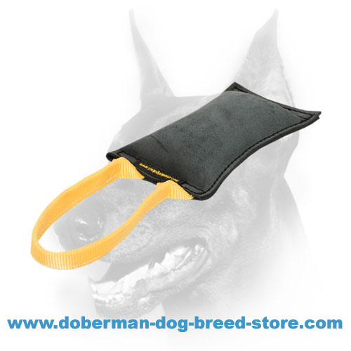 Doberman Dog Leather Bite Tug for Drive Building and Retrieving