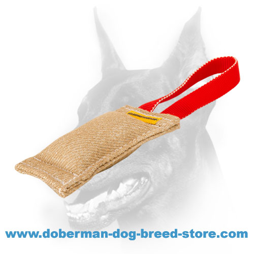 Doberman Dog Training Tug Made of Natural Safe Jute - Click Image to Close