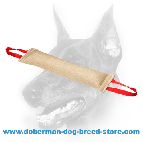Doberman Dog Jute Bite Tug with Two Comfy Handles - Click Image to Close