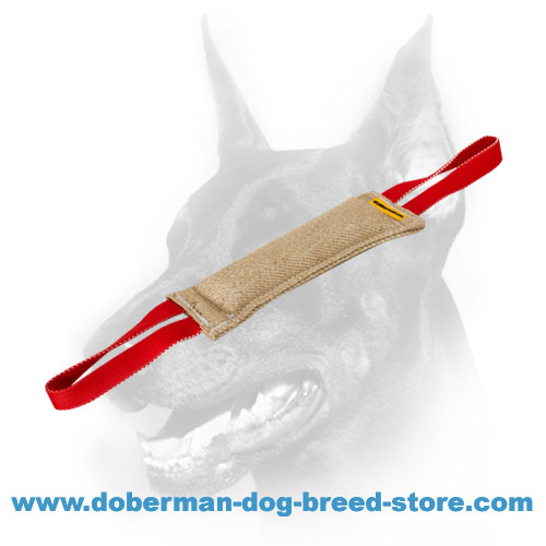 Doberman Dog Jute Bite Training Tug with Two Handles