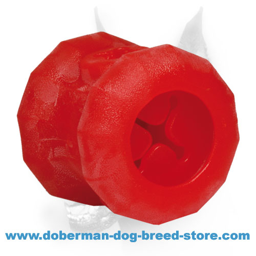 Rolling Feeder' Doberman Dog Rubber 【Toy】 Treat Dispenser - Large Size :  Doberman Breed: Dog Harness, Doberman Muzzle, Dog Collars