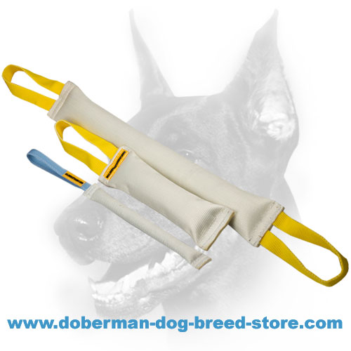 Doberman Dog Set of 2 Reliable Tugs + Pocket-sized Tug as a Gift (value $6.99)