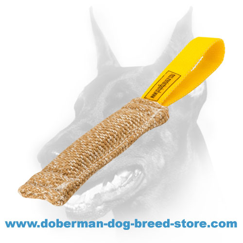 Doberman Dog Small Jute Tug for Efficient Training from the Puppyhood