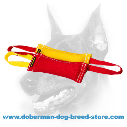 Doberman Puppy Set of 2 Reliable Tugs Made of French Linen - Click Image to Close