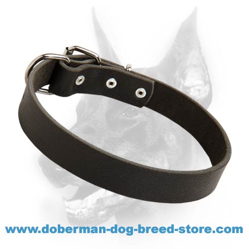 Handcrafted Leather Dog Collar-Classic Doberman Dog Walking Collar