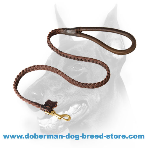 Exceptional Quality Doberman Dog Leash with Comfy Round Handle