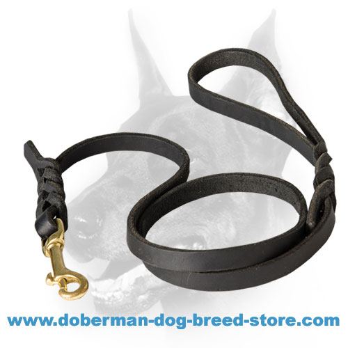 Doberman Dog Handcrafted Leather Leash for Walking/Shows