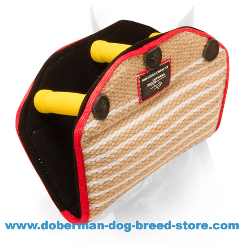 Doberman Puppy Jute Bite Developer with Three Hard Handles