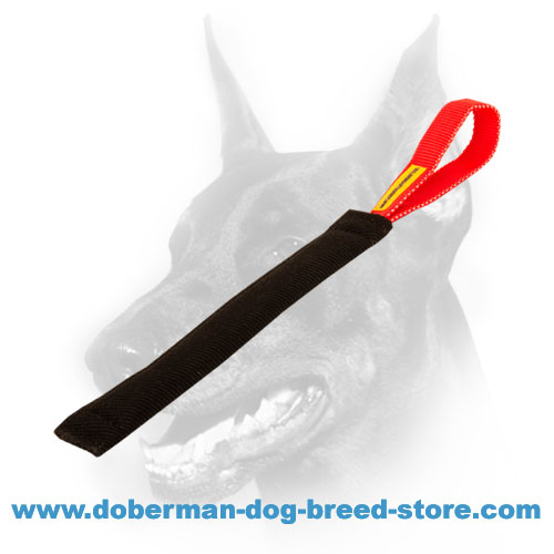 Doberman Puppy "French Linen" Bite Tug with Convenient Handle