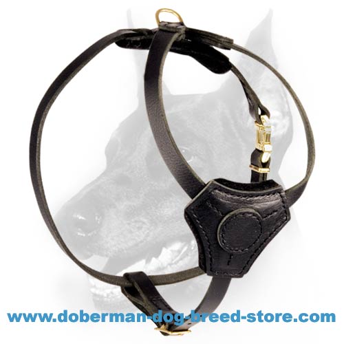 Doberman Puppy Leather Padded Harness - Click Image to Close
