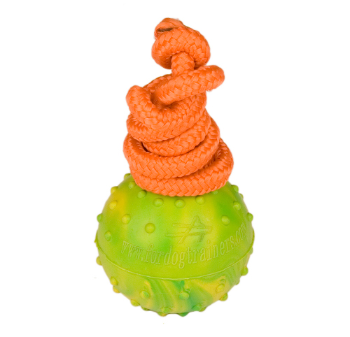 Doberman Dog K9 Ball with Rope - 2 1/3 inch (6 cm) - Medium