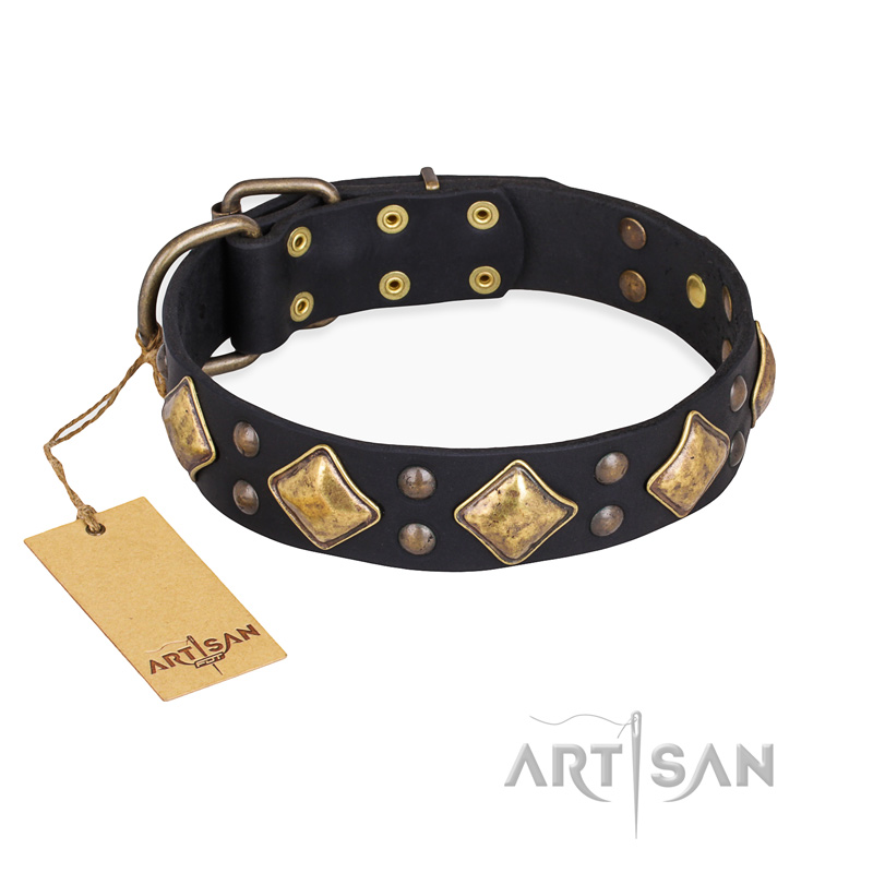 "Fancy-Schmancy" FDT Artisan Studded Leather Doberman Collar