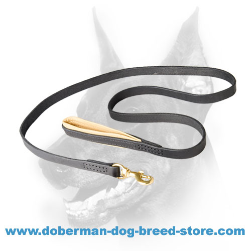 Handmade Strong Dog Leash with Padded Handle for Doberman