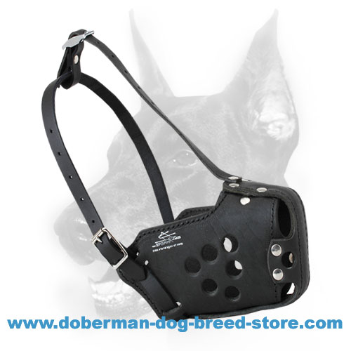 Military Leather Doberman Muzzle for Training, Agitation, Police