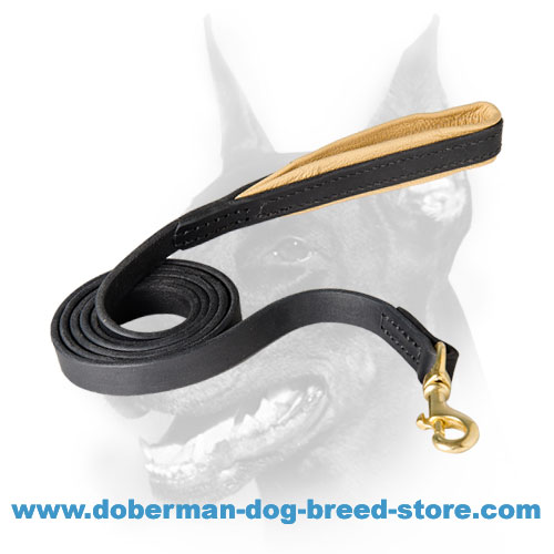 Leather Dog Leash for Training, Walking Doberman