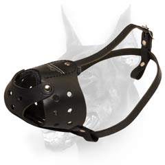 Bite protection leather dog muzzle