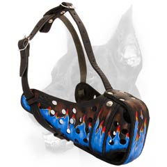 Classy Doberman breed leather dog muzzle